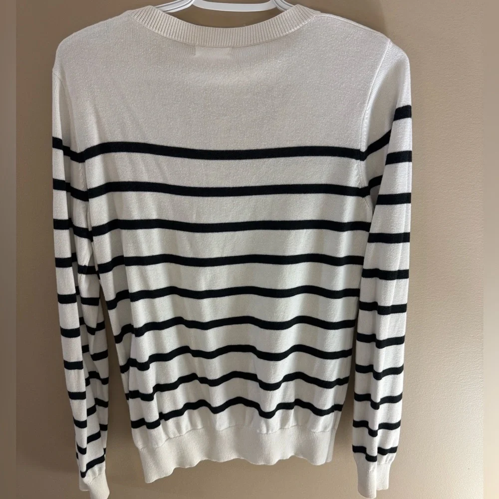 Anthropologie Numph white/black cardigan - Picture 2 of 8